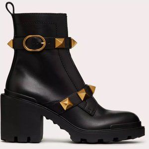 Valantino Garavani ROMAN STUD CALFSKIN COMBAT BOOT 85MM Size 8